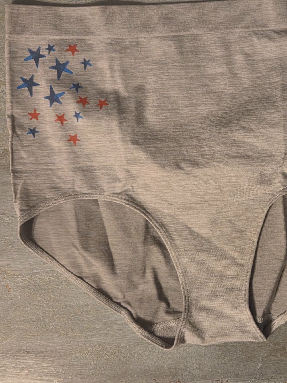 Cacique Smoother Brief Panties, Patriotic Red Blue Stars, Plus Size 26/28 NWT